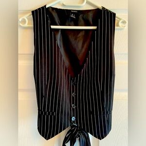 FOREVER 21 Pinstripe Asymmetrical Vest